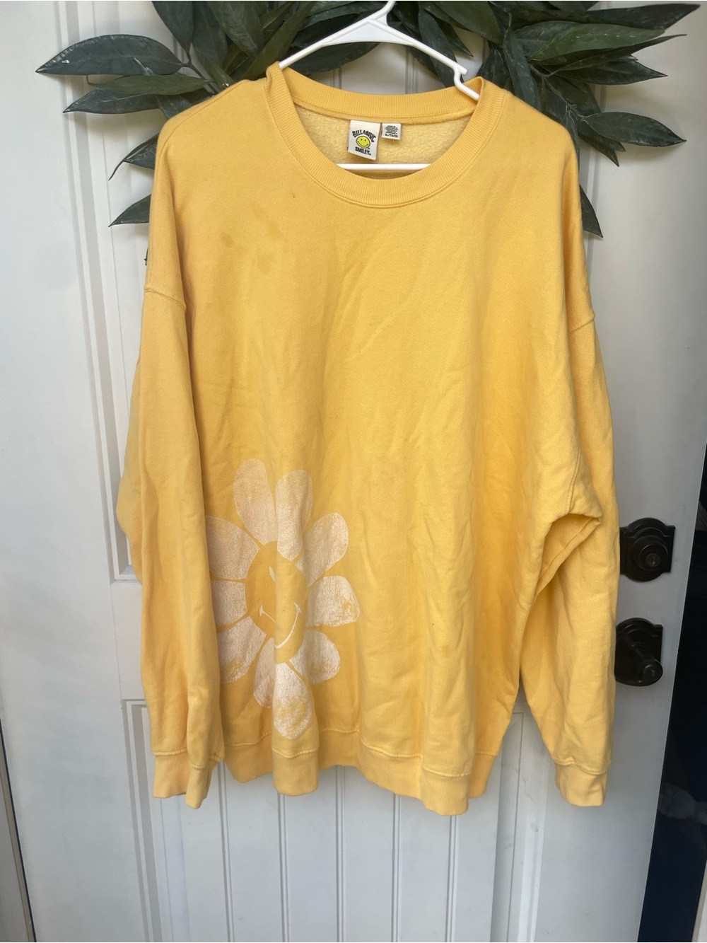 Billabong ridin happy X Smiley oversized crewneck sweatshirt
